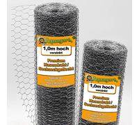 Clôture grillagée Aquagart maille hexagonale galvanisée I maille fine 13 x 13 mm I grillage 6 coins 0,7 mm (hauteur 100cm, 120m)