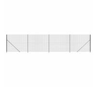 Clôture grillagée avec bride de sol anthracite 2,2 x 10 m, clôture en acier revêtu de PVC, galvanisée et résistante à la corrosion, design emboîtant pour plus de flexibilité et de stabilité