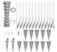 Clôture grillagée galvanisée avec ancrages pour poteau 25 x 0,8 m