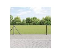 Clôture Hexagonale Vidaxl Grise 0.6x10 M En Acier, Poteaux De Clôture Vidaxl Avec Plaques De Base 7 Pcs Ø32mm 70cm En Acier Galvanisé