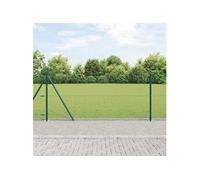 Clôture Hexagonale Vidaxl Verte 0.8x50 M En Acier, Poteaux De Clôture Vidaxl Avec Plaques De Base 13 Pcs Ø32mm 90cm En Acier Galvanisé