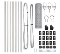 Clôture Hexagonale Vidaxl 0,5x10 M En Acier Galvanisé, Poteaux De Clôture Vidaxl 7 Pcs Ø32 Mm 100 Cm En Acier Galvanisé