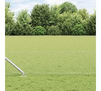 Clôture Hexagonale Vidaxl 0.6x10 M Acier Galvanisé, Poteaux De Clôture Vidaxl Avec Piquet 7 Pcs Ø32 Mm 80 Cm Acier Galvanisé