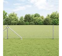 Clôture Hexagonale Vidaxl 0.6x25 M Acier Galvanisé, Poteaux De Clôture Vidaxl Avec Pieux 13 Pcs Ø32 Mm 80 Cm Acier Galvanisé
