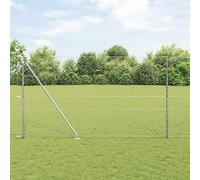 Clôture Hexagonale Vidaxl 1,6x50 M Acier Galvanisé, Pieux De Clôture Vidaxl Avec Pointe 13 Pcs Ø32 Mm 180 Cm Acier Galvanisé