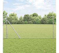 Clôture Hexagonale Vidaxl 1x50 M En Acier Galvanisé, Pieux De Clôture Vidaxl 13 Pcs Ø32 Mm 150 Cm En Acier Galvanisé
