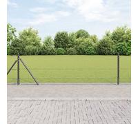 Clôture Hexagonale Vidaxl Gris 0.4x10 M Acier, Poteaux De Clôture Vidaxl Avec Plaques De Base 7 Pcs Ø32mm 50cm Acier Galvanisé