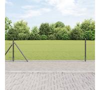 Clôture Hexagonale Vidaxl Gris 0,4x50 M Acier, Poteaux De Clôture Vidaxl Avec Pieds À Base 13 Pcs Ø32mm 50cm Acier Galvanisé