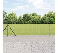 Clôture Hexagonale Vidaxl Gris 0.6x10 M En Acier, Poteaux De Clôture Vidaxl Avec Bases 7 Pcs Ø32mm 70cm En Acier Galvanisé