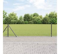 Clôture Hexagonale Vidaxl Gris 0,6x100 M Acier, Poteaux De Clôture Vidaxl Avec Bases 13 Pcs Ø32mm 70cm Acier Galvanisé