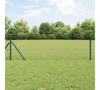 Clôture Hexagonale Vidaxl Gris 0.6x50 M En Acier, Poteaux De Clôture Vidaxl 13 Pcs Vert Ø32 Mm 100 Cm En Acier Galvanisé