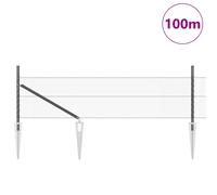 Clôture Hexagonale Vidaxl Grise 0.4x100 M Acier, Poteaux De Clôture Vidaxl Avec Pique 13 Pcs Ø32 Mm 60 Cm En Acier Galvanisé