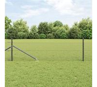 Clôture Hexagonale Vidaxl Grise 0.4x50 M Acier, Piquets De Clôture Vidaxl Avec Pointe 13 Pcs Ø32 Mm 60 Cm Acier Galvanisé