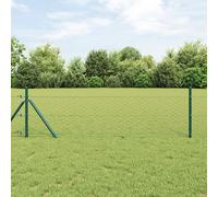 Clôture Hexagonale Vidaxl Grise 0,4x50 M Acier, Pieux De Clôture Vidaxl 13 Pcs Verts Ø32 Mm 80 Cm Acier Galvanisé