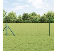 Clôture Hexagonale Vidaxl Grise 0,4x50 M Acier, Pieux De Clôture Vidaxl 13 Pcs Verts Ø32 Mm 80 Cm Acier Galvanisé