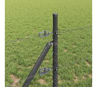 Clôture Hexagonale Vidaxl Grise 0.8x10 M Acier, Poteaux De Clôture Vidaxl 7 Pcs Gris Ø32 Mm 120 Cm Acier Galvanisé