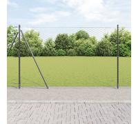 Clôture Hexagonale Vidaxl Grise 1,4x100 M Acier, Poteaux De Clôture Vidaxl Avec Plaques De Base 13 Pièces Ø32mm 78,5cm Acier Galvanisé