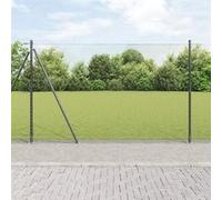 Clôture avec poteaux Acier recouvert de PVC extérieure. Barrière jardin vidaXL v