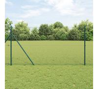 Clôture Hexagonale Vidaxl Grise 1,4x50 M En Acier, Poteaux De Clôture Vidaxl 13 Pcs Verts Ø32 Mm 190 Cm En Acier Galvanisé
