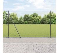 Clôture Hexagonale Vidaxl Grise 1.6x10 M Acier, Piliers De Clôture Vidaxl Avec Plates Formes 7 Pcs Ø32mm 88.5cm Acier Galvanisé