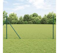 Clôture Hexagonale Vidaxl Grise 1x100 M Acier, Poteaux De Clôture Vidaxl 13 Pcs Vert Ø32 Mm 150 Cm Acier Galvanisé