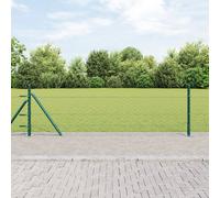 Clôture Hexagonale Vidaxl Verte 0,4x50 M En Acier, Poteaux De Clôture Vidaxl Avec Bases 13 Pcs Ø32mm 50cm En Acier Galvanisé