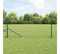 Clôture Hexagonale Vidaxl Verte 0.5x50 M En Acier, Poteaux De Clôture Vidaxl Avec Pointe 13 Pcs Ø32 Mm 80 Cm En Acier Galvanisé
