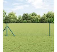 Clôture Hexagonale Vidaxl Verte 0,6x10 M En Acier, Poteaux De Clôture Vidaxl 7 Pcs Verts Ø32 Mm 100 Cm En Acier Galvanisé