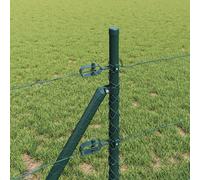 Clôture Hexagonale Vidaxl Verte 0.6x100 M Acier, Pieux De Clôture Vidaxl 13 Pcs Vert Ø32 Mm 100 Cm Acier Galvanisé