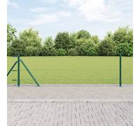 Clôture Hexagonale Vidaxl Verte 0,6x100 M Acier, Poteaux De Clôture Vidaxl Avec Bases 13 Pcs Ø32mm 70cm Acier Galvanisé