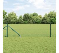 Clôture Hexagonale Vidaxl Verte 0,6x25 M Acier, Pieux De Clôture Vidaxl Avec Ancre Spike 13 Pcs Ø32 Mm 80 Cm Acier Galvanisé