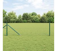 Clôture Hexagonale Vidaxl Verte 0,6x50 M Acier, Poteaux De Clôture Vidaxl Avec Piquet 13 Pcs Ø32 Mm 80 Cm Acier Galvanisé