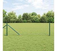 Clôture Hexagonale Vidaxl Verte 0,8x25 M Acier, Poteaux De Clôture Vidaxl Avec Ancre 13 Pcs Ø32 Mm 100 Cm Acier Galvanisé