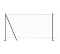 Clôture Hexagonale Vidaxl Verte 1.2x10 M Acier, Poteaux De Clôture Vidaxl Avec Plaques De Base 7 Pcs Ø32mm 68.5cm Acier Galvanisé