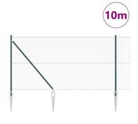 Clôture Hexagonale Vidaxl Verte 1.2x10 M En Acier, Poteaux De Clôture Vidaxl Avec Piquet 7 Pcs Ø32 Mm 140 Cm En Acier Galvanisé