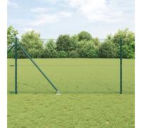 Clôture Hexagonale Vidaxl Verte 1,2x100 M En Acier, Poteaux De Clôture Vidaxl Avec Piquet 13 Pcs Ø32 Mm 140 Cm Acier Galvanisé