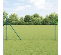Clôture Hexagonale Vidaxl Verte 1.4x100 M En Acier, Piliers De Clôture Vidaxl 13 Pcs Verts Ø32 Mm 190 Cm En Acier Galvanisé