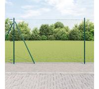 Clôture Hexagonale Vidaxl Verte 1,4x100 M En Acier, Poteaux De Clôture Vidaxl Avec Plaques De Base 13 Pcs Ø32mm 78,5cm En Acier Galvanisé