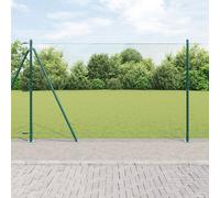 Clôture Hexagonale Vidaxl Verte 1,4x25 M Acier, Poteaux De Clôture Vidaxl Avec Bases 13 Pcs Ø32mm 78,5 Cm En Acier Galvanisé