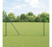 Clôture Hexagonale Vidaxl Verte 1,5x10 M Acier, Poteaux De Clôture Vidaxl Avec Ancre À Pointe 7 Pcs Ø32 Mm 170 Cm Acier Galvanisé