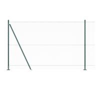 Clôture Hexagonale Vidaxl Verte 1,6x10 M Acier, Poteaux De Clôture Vidaxl Avec Bases 7 Pcs Ø32mm 88,5cm Acier Galvanisé