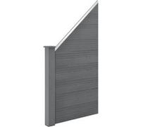 NEU.HOLZ Clôture de Jardin Brise Vue Brise Vent Bois Composite (WPC) Gris 180 x 96 cm