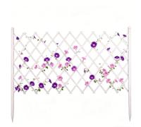 Clôture Jardin Extérieur en Bois Massif, Barrière Jardin Extensible à Planter, Treillis Bois Pliable Bordure Gazon Claustra Extérieur Paravent Décoratif(Blanc,50cmHx140cmL)