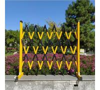 Clôture jaune très visible - Barrière de sécurité mobile pour chantiers de construction, 1,2 x 4 m, durable et stable, idéale pour le contrôle de la foule et la protection des chantiers