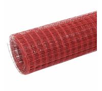 Clôture métallique 10 x 1 m rouge | Acier avec revêtement PVC | Robuste et durable pour jardin, maison et barrières | Montage facile et résistant aux intempéries