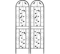 Clôture métallique de jardin en espalier, 4 panneaux, design antirouille, noir