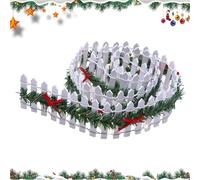 Clôture miniature en bois | Mini barrière de village en bois de 89 cm | Mini clôture de maison avec lumière LED pour sapin de Noël, vacances, décoration d'intérieur, jardin féérique, village