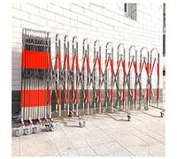 Clôture mobile rétractable pliable en acier inoxydable pour l'extérieur Idéal pour garages écoles centres commerciaux (rouge argenté 1,5 x 4 m)