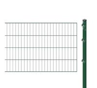 Clôture monobloc avec poteaux à visser (hauteur : 80 cm, longueur : 20 m) | Panneaux grillagés en vert | Résistant aux UV et aux intempéries