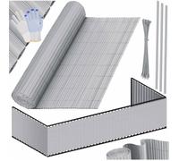 Clôture pare-vue en PVC - KESSER - Gris clair - 120 x 400 cm - Résistant aux intempéries - Imperméable